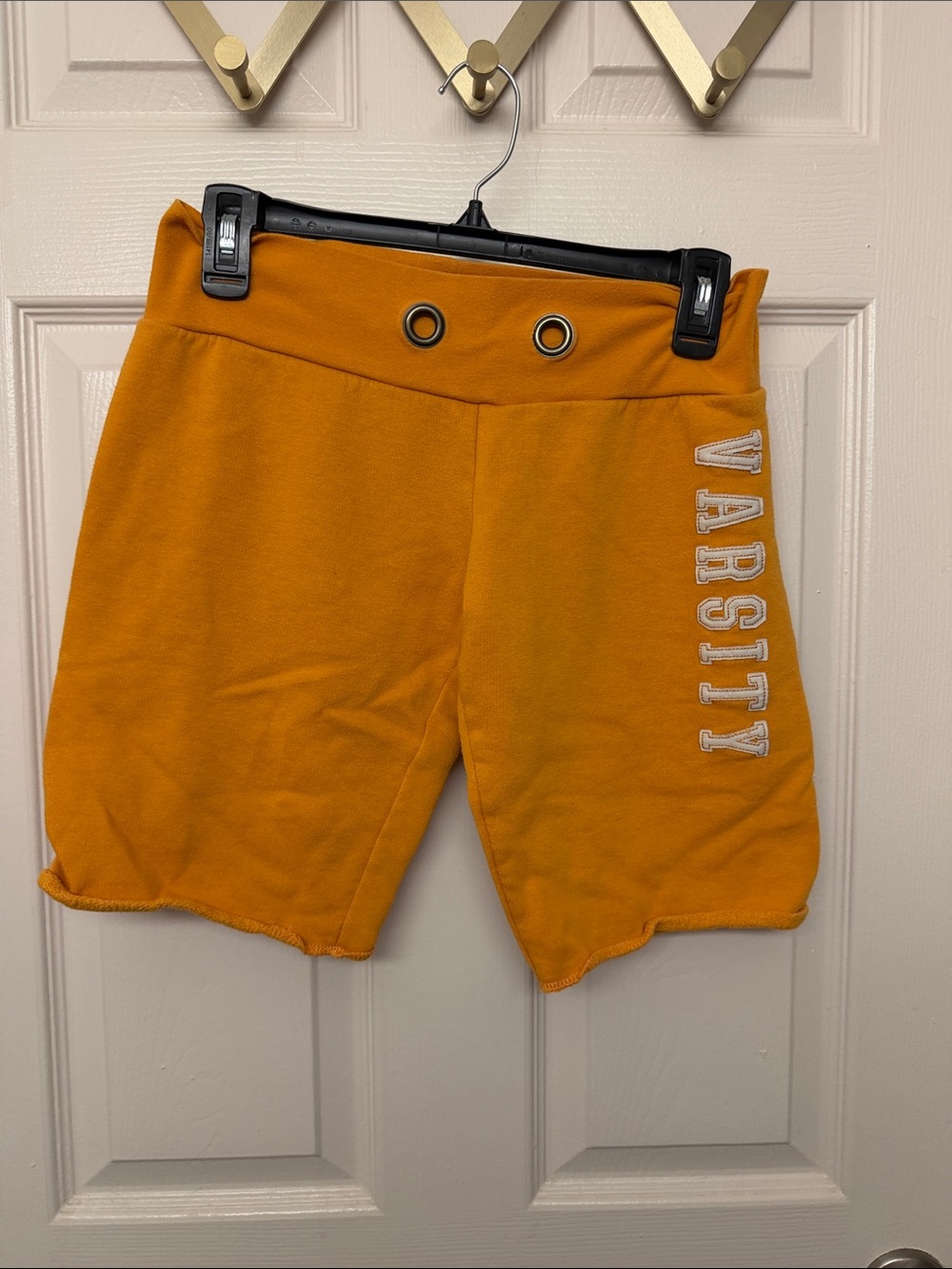 Y2k derek heart Varsity Graphic Orange Shorts